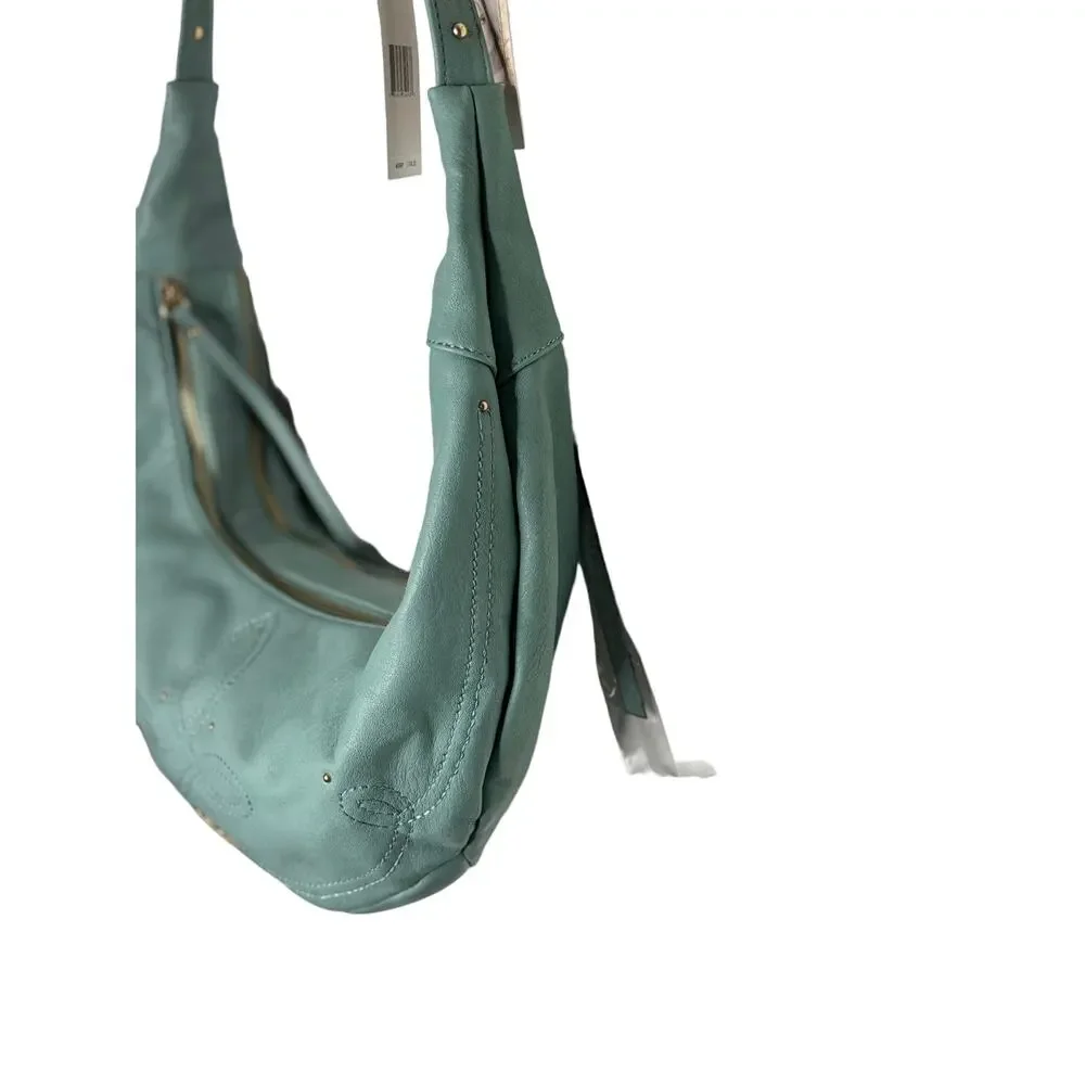 Jessica Simpson NWT London Hobo In Dusty Jade Shoulder Handbag Purse Zip Accent